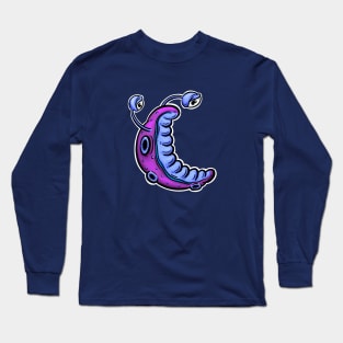 The Unhappy Slug Cartoon - Space Blue Long Sleeve T-Shirt